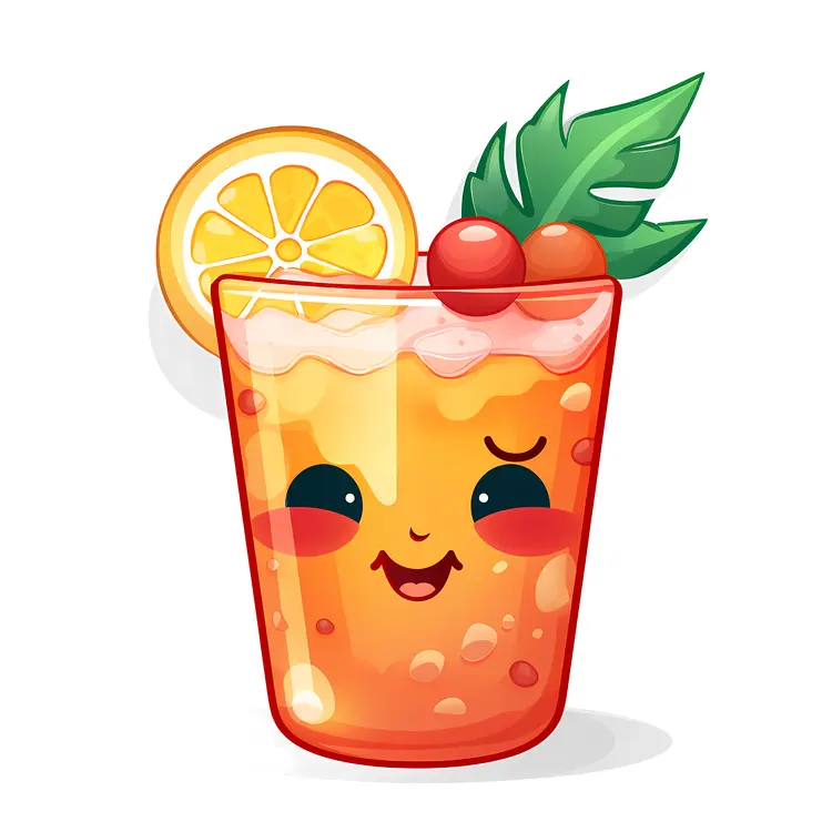 Cute Orange Drink with Tropical Garnish