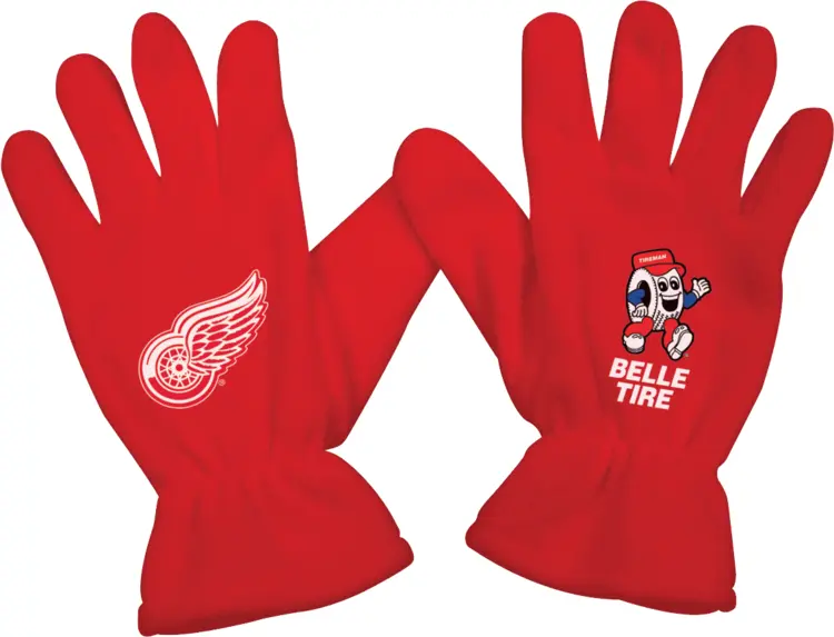 Red Winter Gloves with Logos