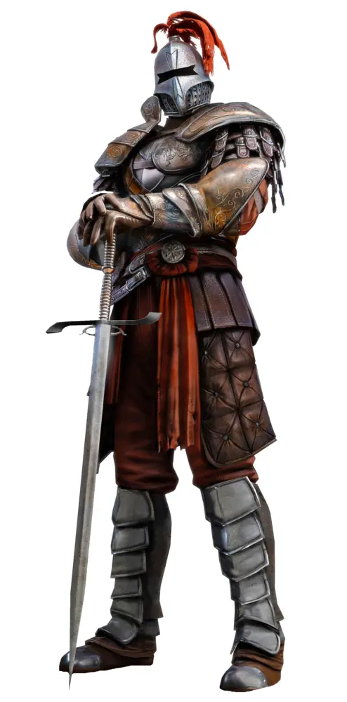 Medieval Knight in Full Armor with Sword