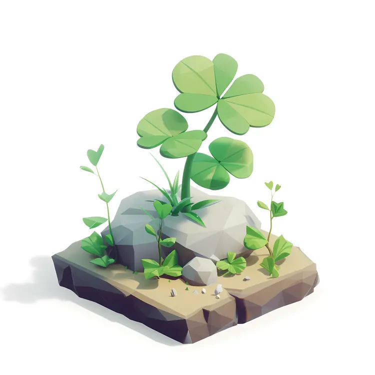 Clover Plant on a Rock