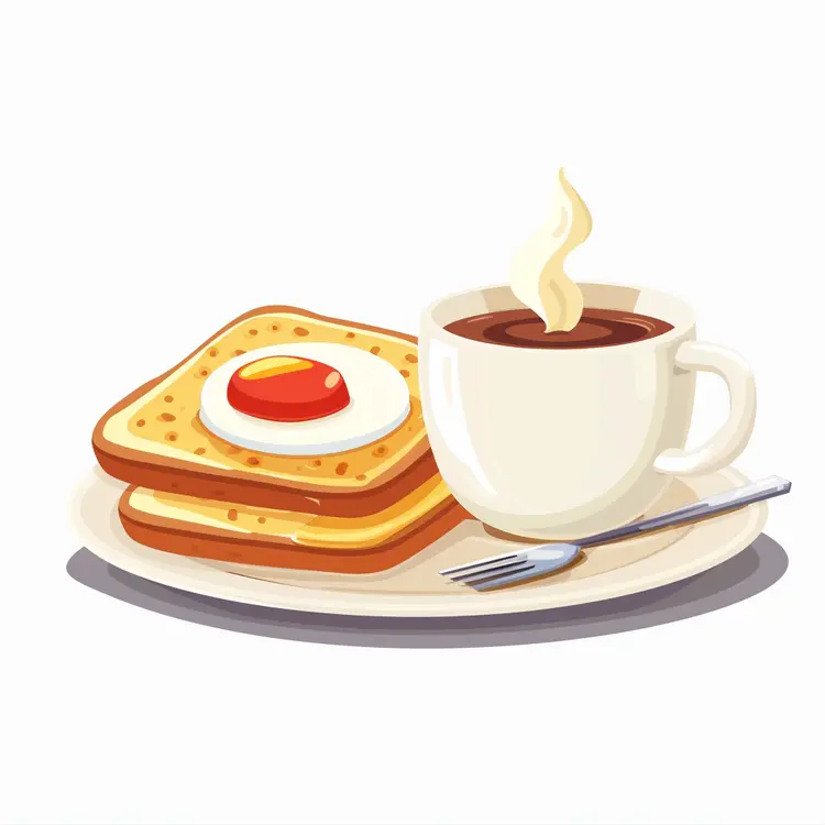 Delicious Breakfast with Toast and Coffee