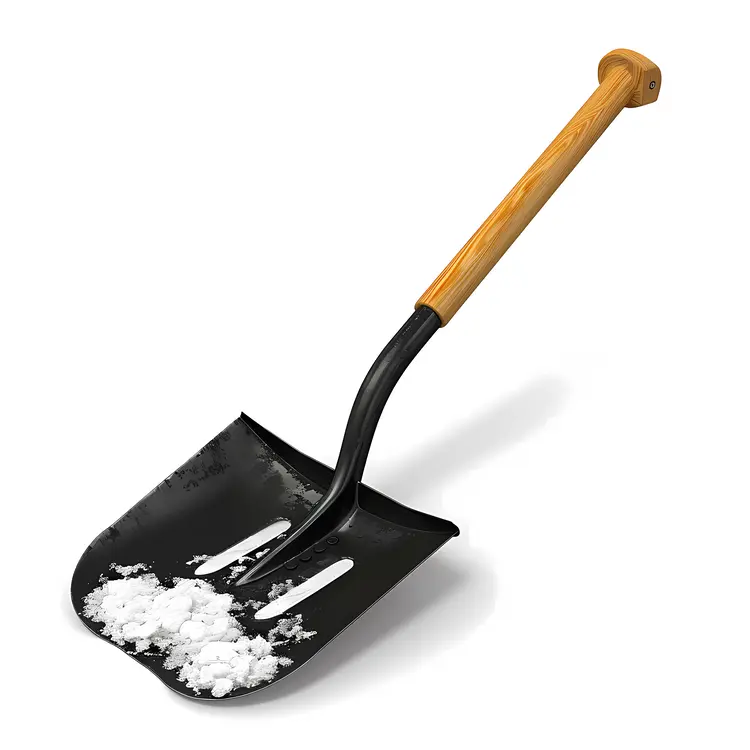 Black Shovel with Snow