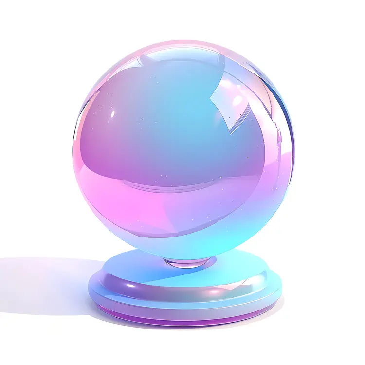 Gradient Crystal Ball on Stand
