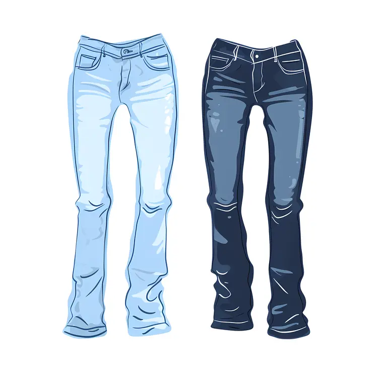 Light and Dark Blue Slim Fit Jeans