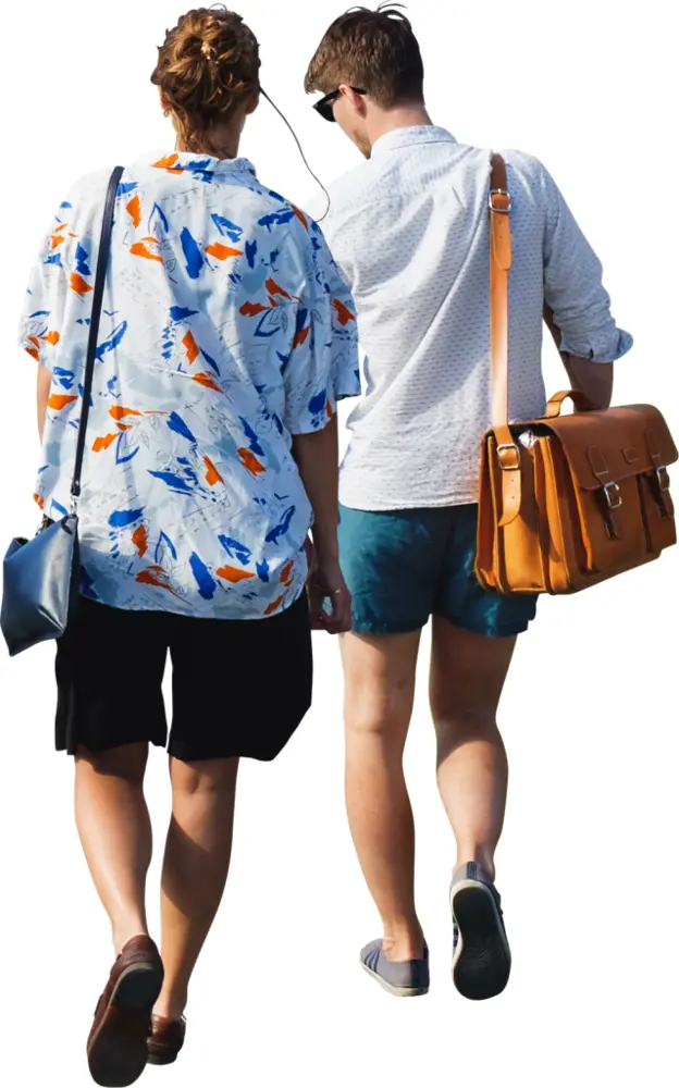Casual Couple Walking