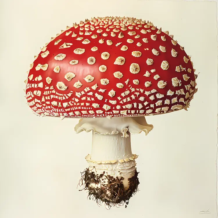 Wild Red Poisonous Mushroom