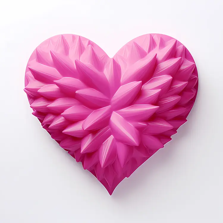 Spiky Pink Heart 3D Art