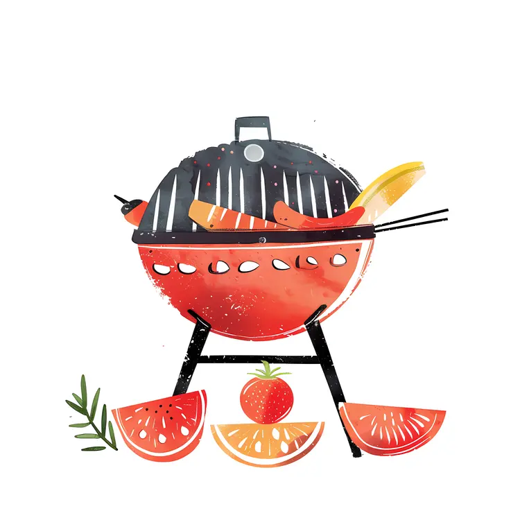 Barbecue Grill with Utensils