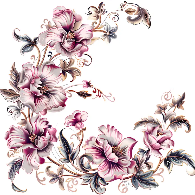 Floral Corner Design Decorative Pattern