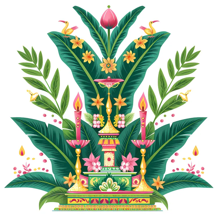 Decorative Floral Arrangement with Candles