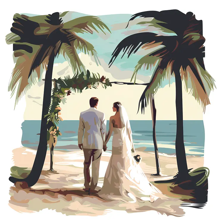 Couple at Beach Wedding