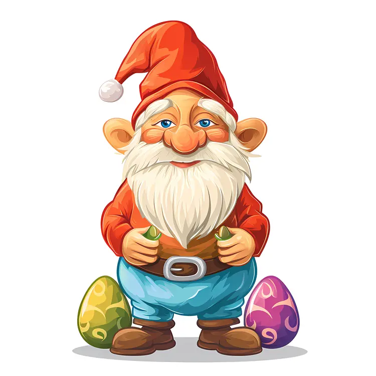 Standing Gnome with Easter Eggs