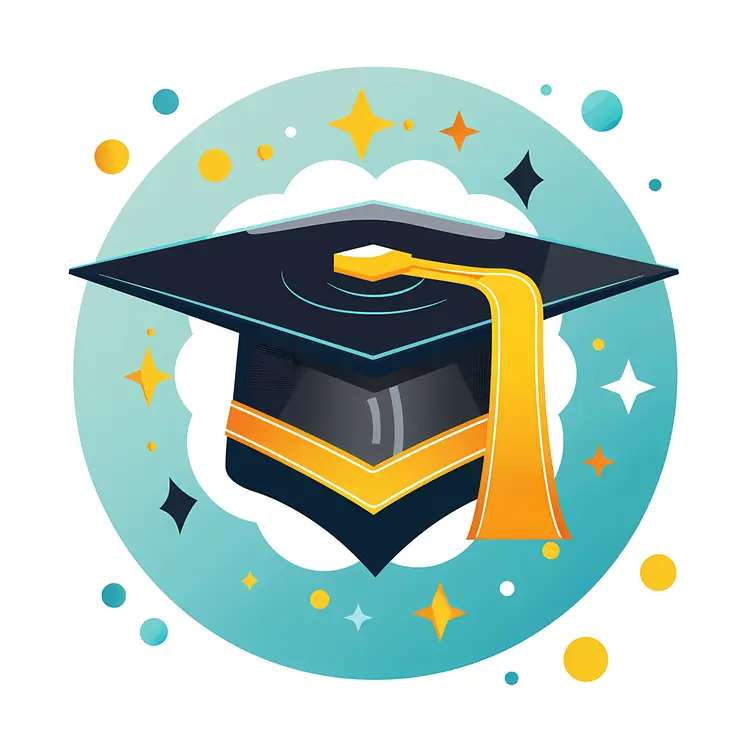 Graduation Cap with Golden Tassel