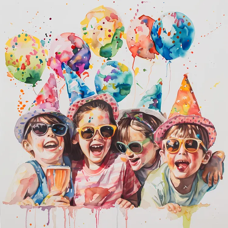 Happy Children at a Colorful Party