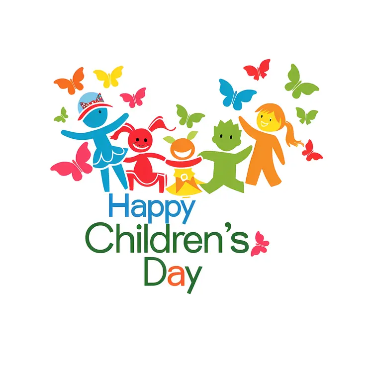Happy Children's Day Celebration with Butterflies