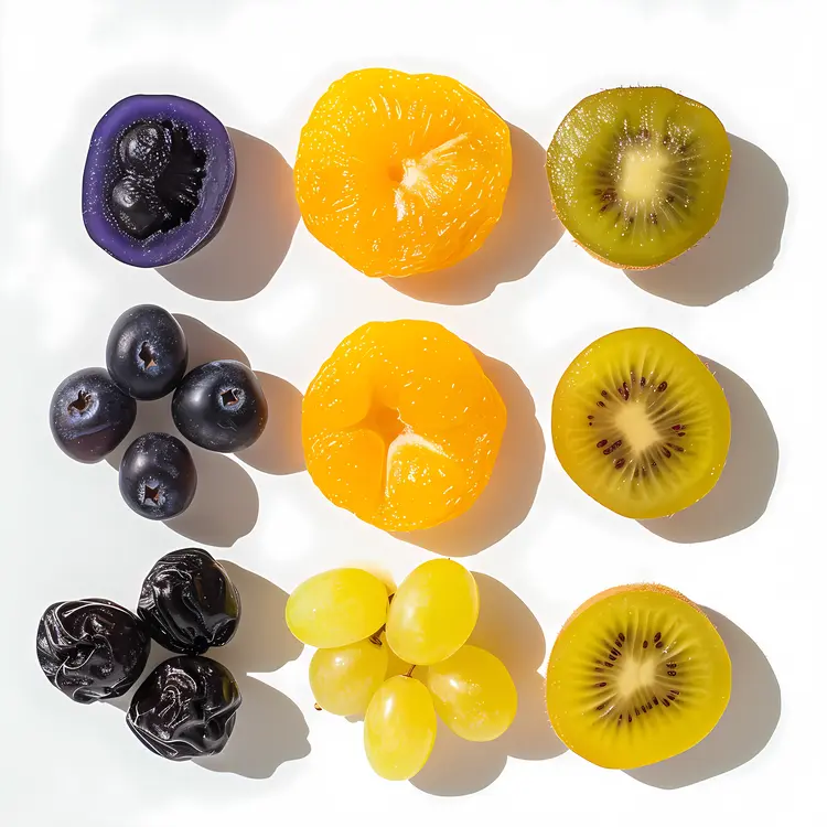 Assorted Dried Fruits on White Background