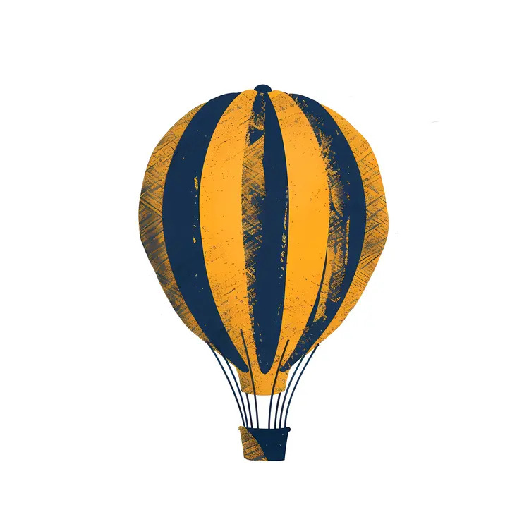Yellow and Blue Hot Air Balloon Illustration
