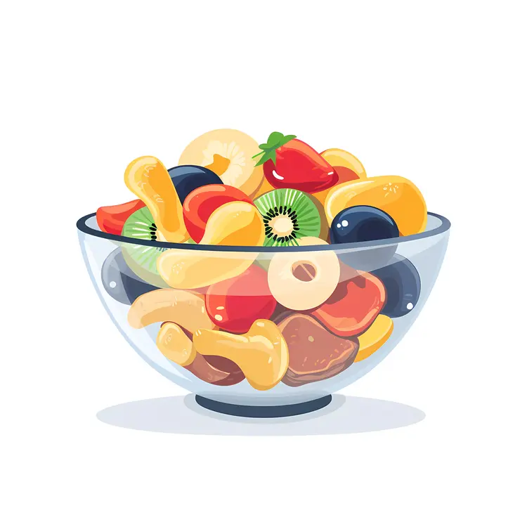 Glass Bowl of Fresh Fruit Salad