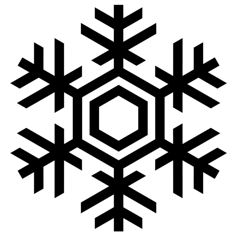 Black Snowflake on Transparent Background