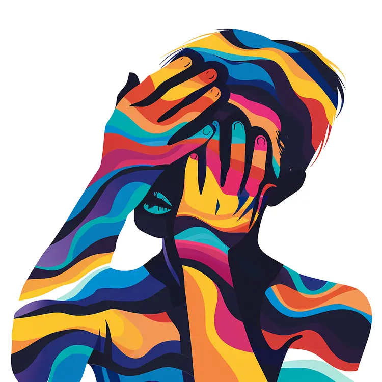 Colorful Abstract Person in Psychedelic Art
