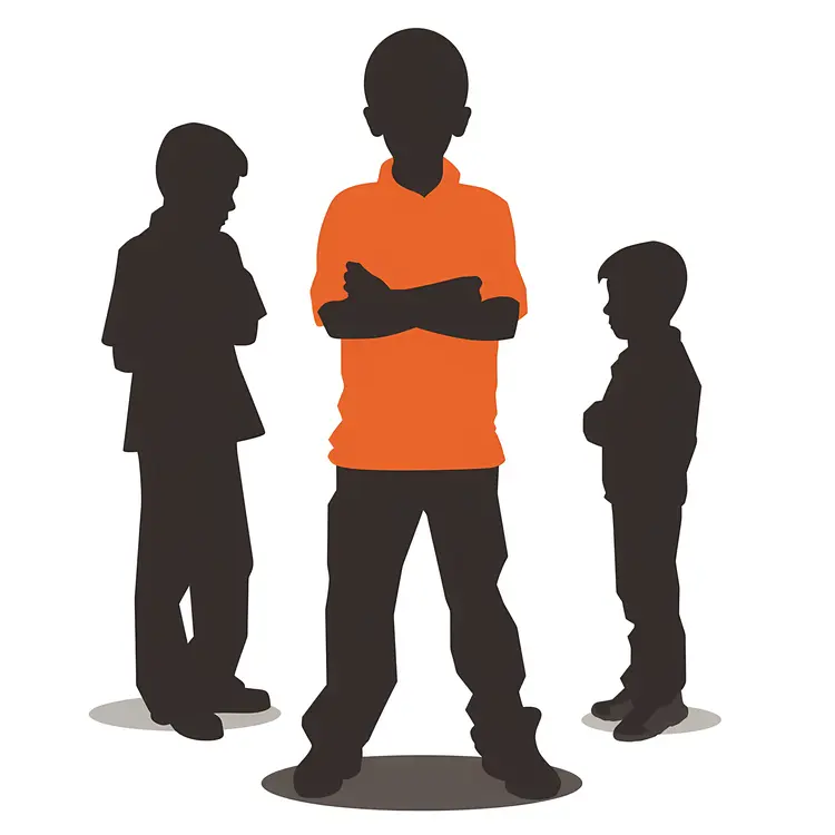 Silhouette of Three Boys Standing Together