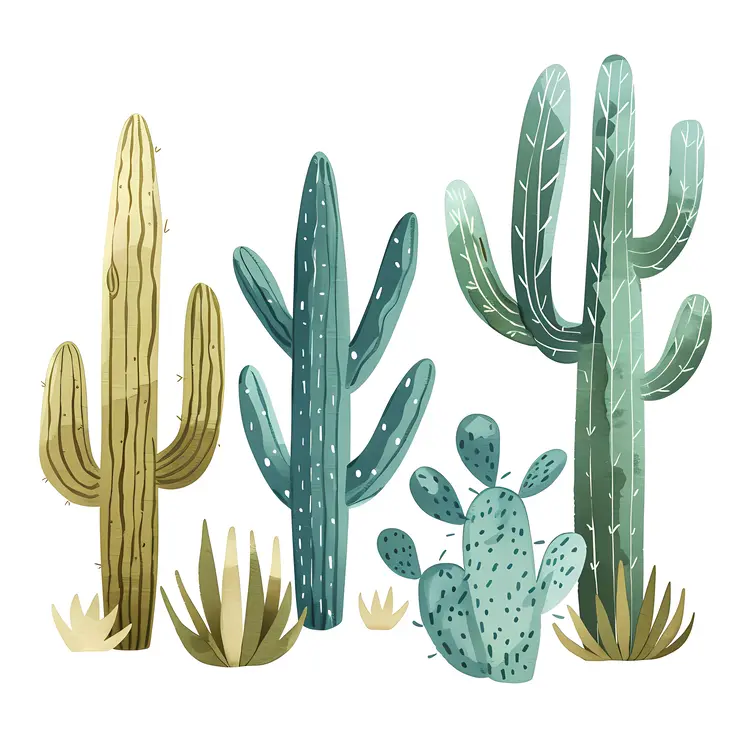 Green Cacti Illustration