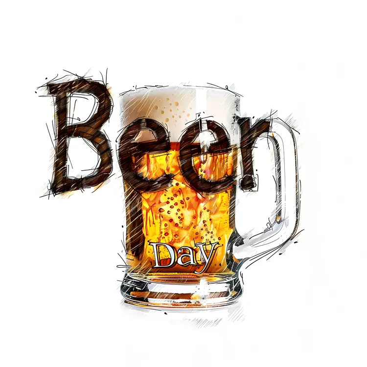 Beer Day Celebration Mug Illustration
