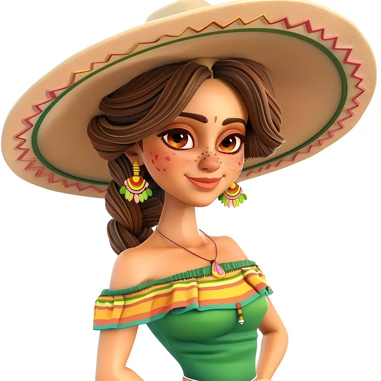 Traditional Woman in Sombrero