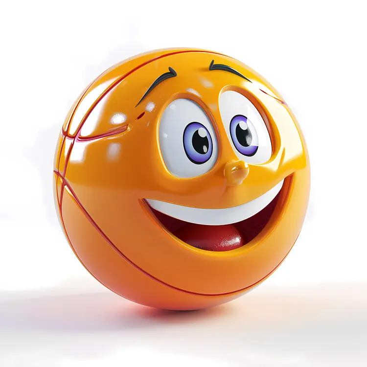 Smiling Basketball Cartoon