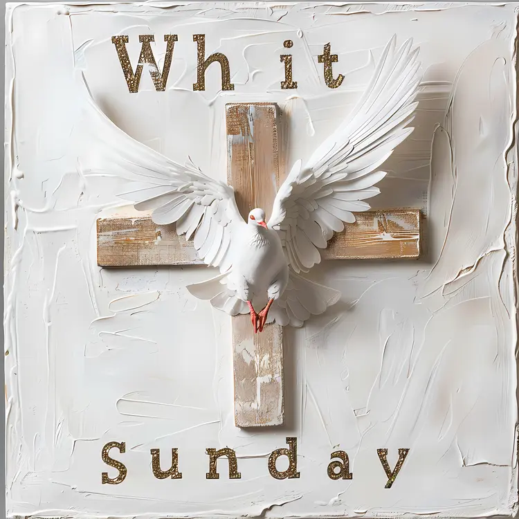 White Dove on Cross for Whitsunday
