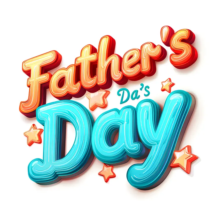 3D Father's Day Sign with Stars