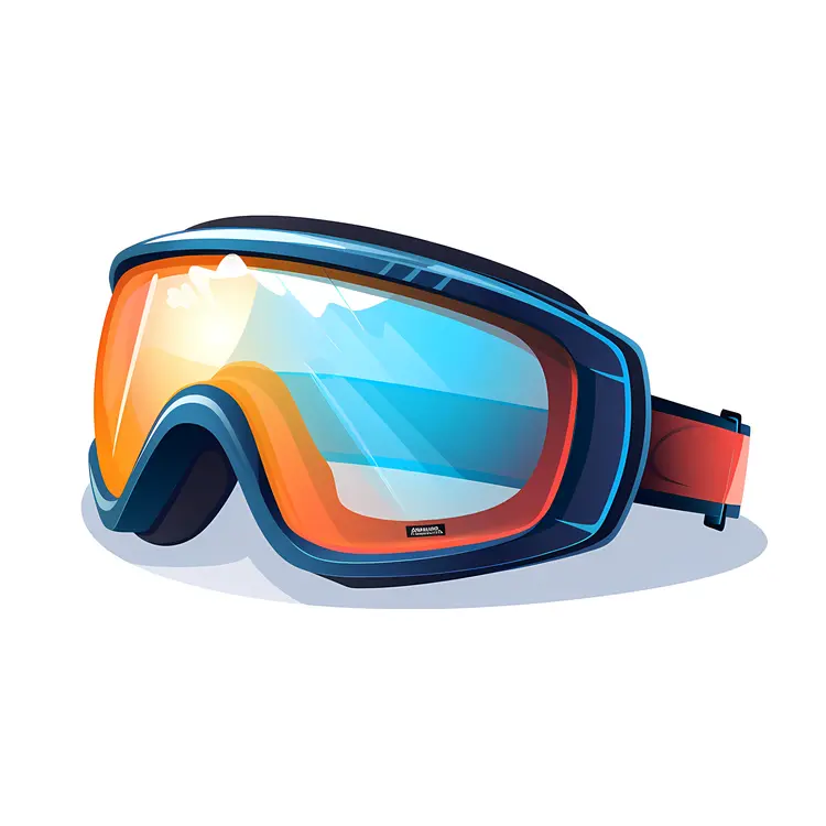 Blue and Orange Ski Goggles for Winter Sports