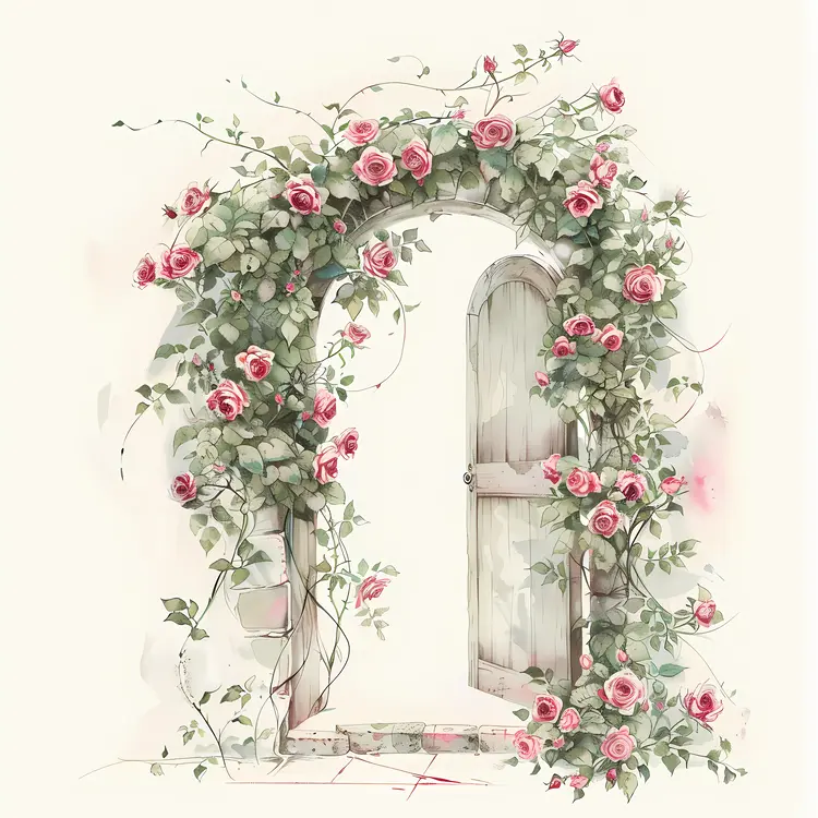 Charming Rose Archway in a Garden