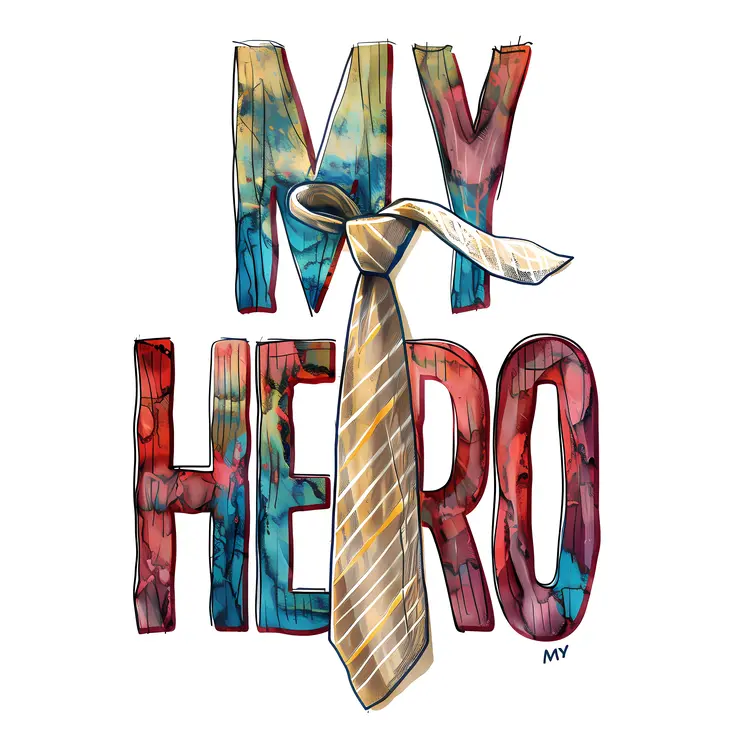 My Hero Text with Tie