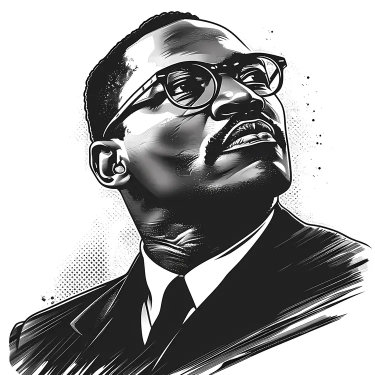 Black and White Portrait of a Man with Glasses