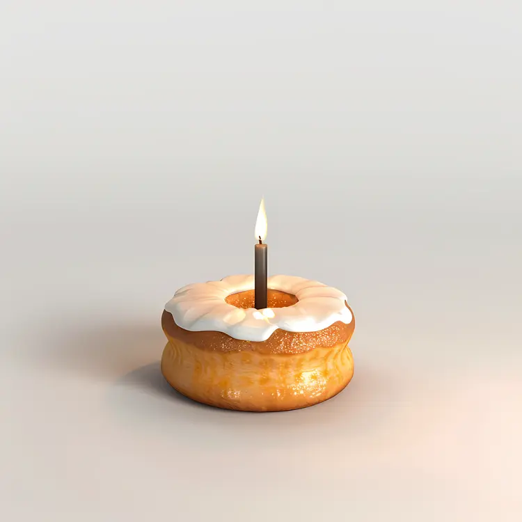 Donut with Candle and Icing