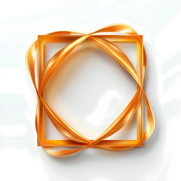 Elegant Golden Frame with Ribbon