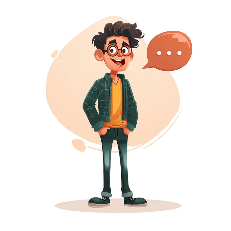 Boy Talking with Speech Bubble