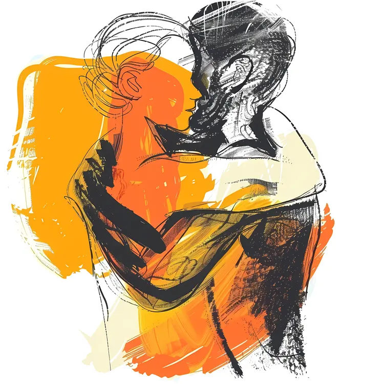 Artistic Couple Embrace