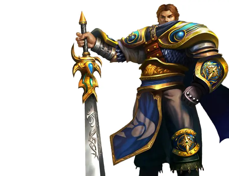 Medieval Knight with Golden Sword