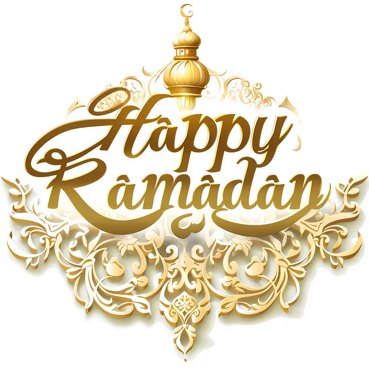 Golden Happy Ramadan Greeting