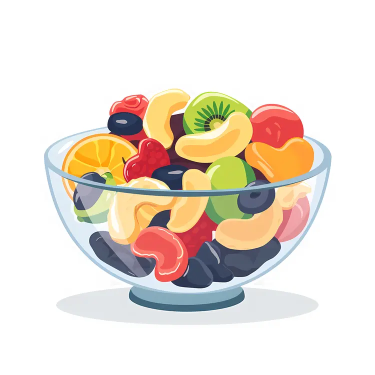 Colorful Fruit Bowl Illustration