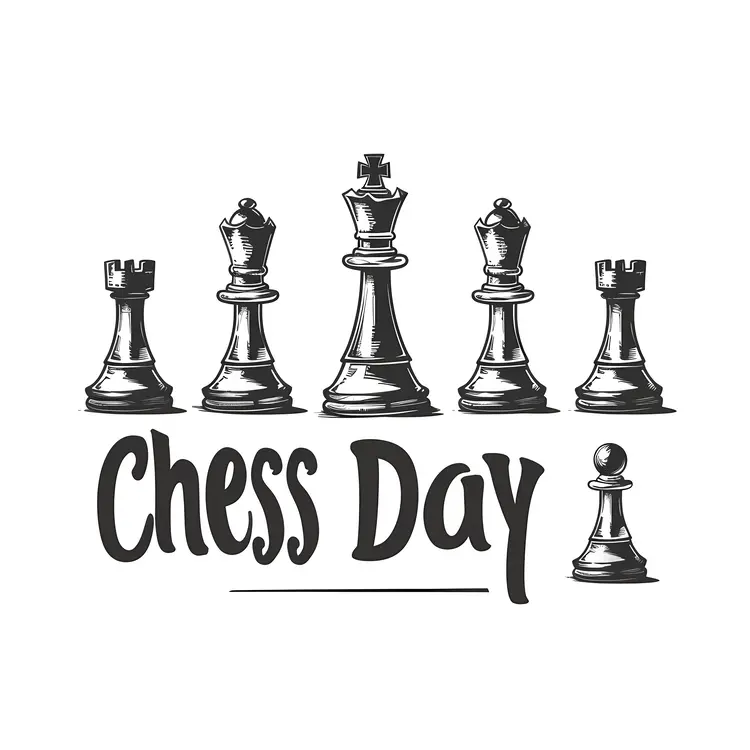 Chess Day with King, Queen, and Rook