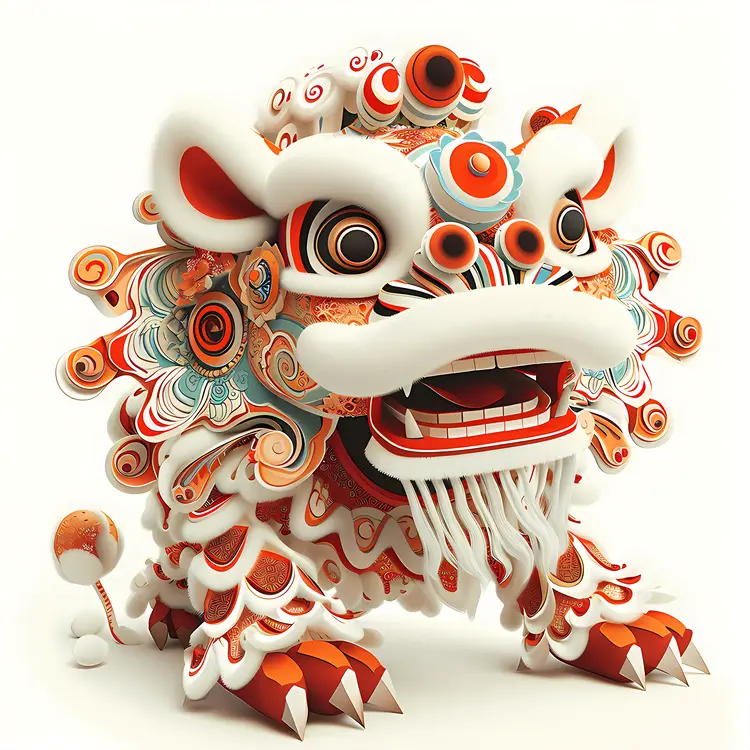 Ornate Lion Dance Costume for Chinese New Year