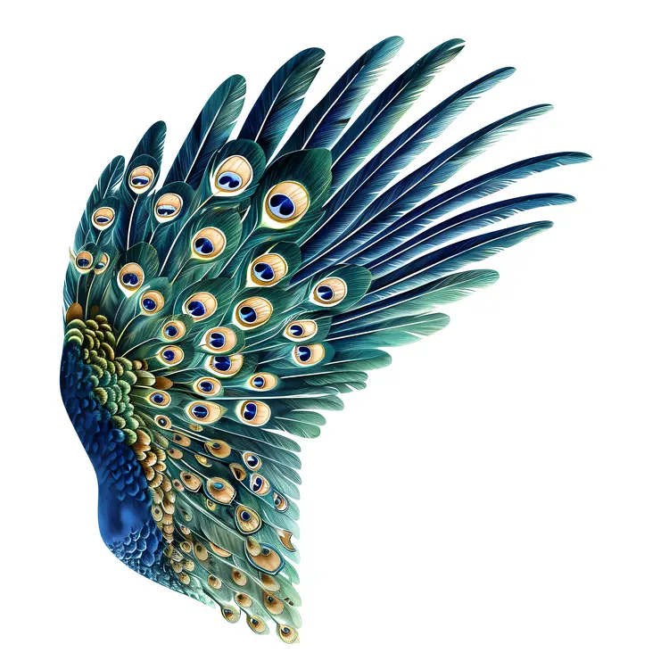 Peacock Wing with Eye Spots