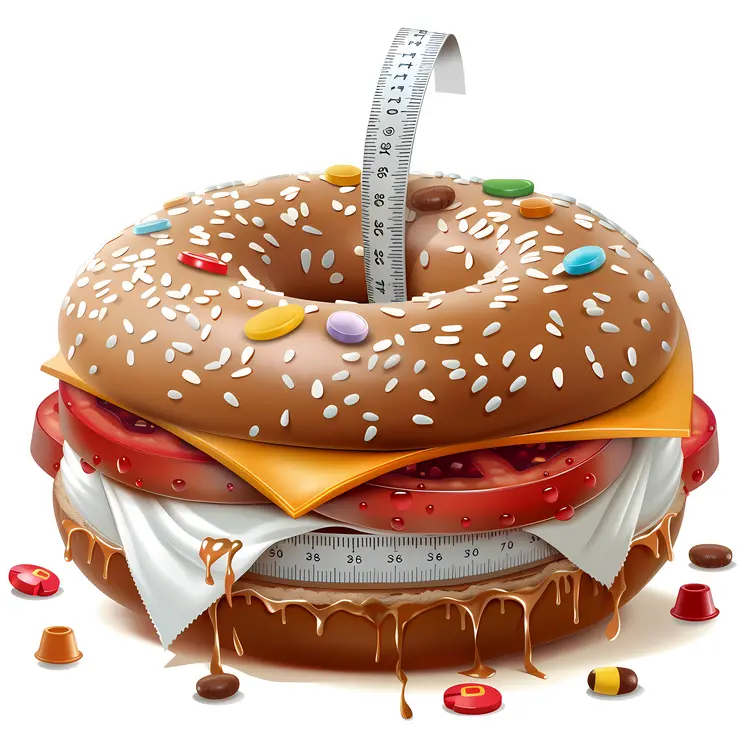 Bagel Sandwich with Measuring Tape