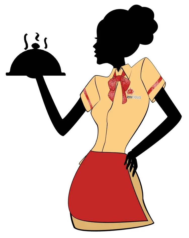 Silhouette of a Waitress with Tray