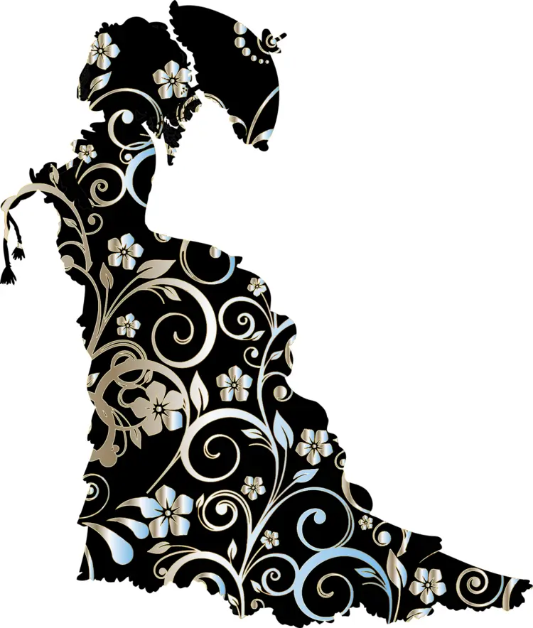 Floral Pattern Silhouette