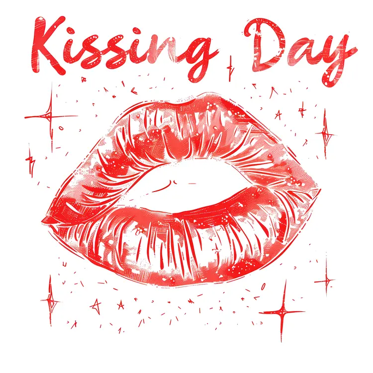 Kissing Day Celebration with Red Lips