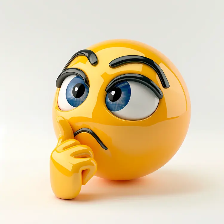 Thinking Emoji in Pondering Pose